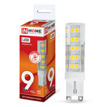 Лампа сд LED-JCD-VC 9Вт 230В G9 6500К 810Лм IN HOME