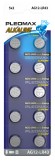 Б0061013 Батарейки Pleomax AG12 (386) LR1142, LR43 Button Cell (100/1000/70000)