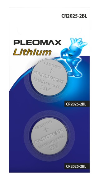 Б0061070 Батарейки Pleomax CR2025-2BL Lithium (60/240/43200)