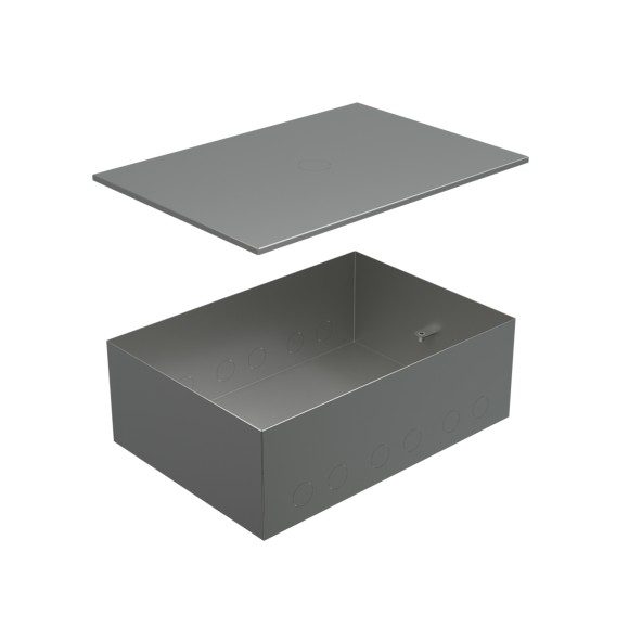 BOX/6-8 Металлическая коробка с крышкой для заливки в пол 249,6х167,6х75мм, для люков 70062, 70082 Экопласт