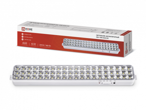 Светильник сд ав СБА 1098-60AC/DC 60 LED 2.0Ah lithium battery AC/DC IN HOME 4690612029504